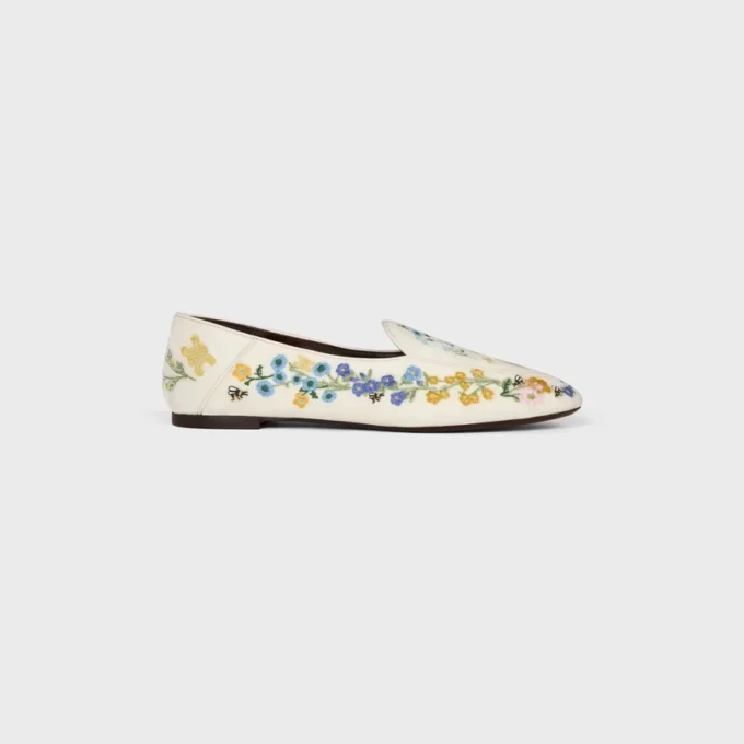 Aura Loafer in Flowers Embroidered Velvet