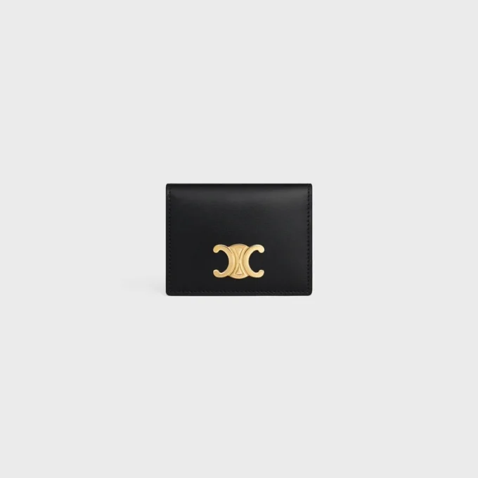 Bi-Fold Card Holder Triomphe in Shiny Calfskin Bi-Fold Card Holder Triomphe in Shiny Calfskin