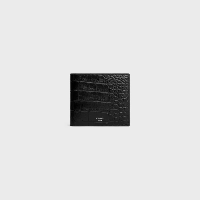 Bi-Fold Wallet in Crocodile Embossed Calfskin Bi-Fold Wallet in Crocodile Embossed Calfskin