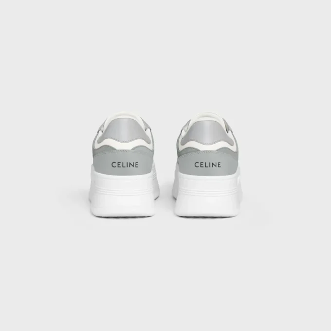 Block Wedge Sneaker in Calfskin and Suede Calfskin