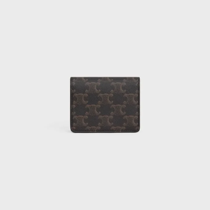 Business Card Holder Triomphe in Triomphe Canvas and Lambskin Business Card Holder Triomphe in Triomphe Canvas and Lambskin