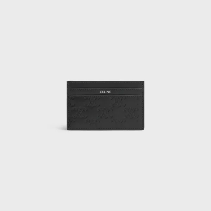 Card Holder in Calfskin with Triomphe Embossed Card Holder in Calfskin with Triomphe Embossed