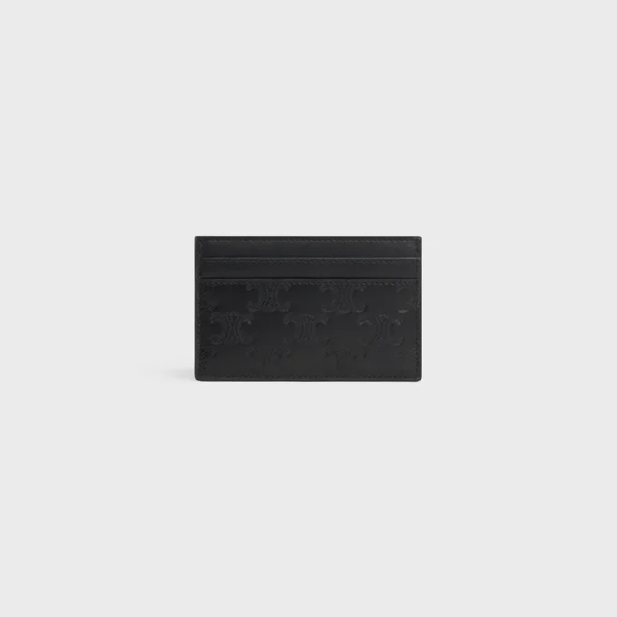 Card Holder in Calfskin with Triomphe Embossed Card Holder in Calfskin with Triomphe Embossed
