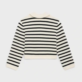 Cardigan Jacket in Striped Wool