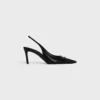 Celine Alma Triomphe Slingback in Glossy Calfskin Celine Alma Triomphe Slingback in Glossy Calfskin