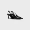Celine Alma Triomphe Slingback in Glossy Calfskin Celine Alma Triomphe Slingback in Glossy Calfskin