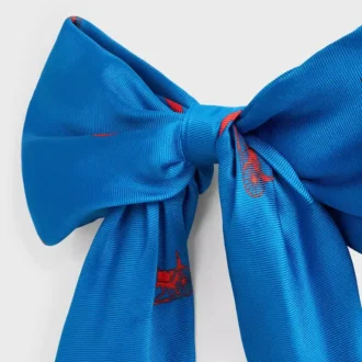 Celine Big Ribbon Hair Clip in Silk and Steel