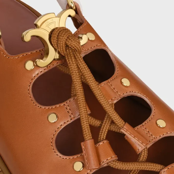 Celine Billie Chunky Sandal in Calfskin and Textile