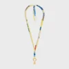 Celine Charms Cordon Necklace in Silk and Brass with Gold Finish Celine Charms Cordon Necklace in Silk and Brass with Gold Finish