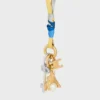 Celine Charms Cordon Necklace in Silk and Brass with Gold Finish Celine Charms Cordon Necklace in Silk and Brass with Gold Finish