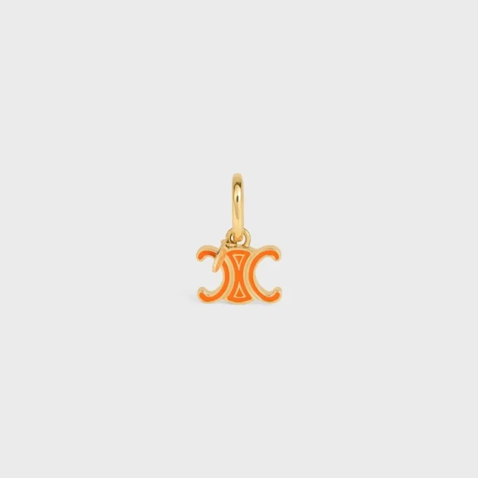 Celine Charms Triomphe in Enamel and Brass with Gold Finish Celine Charms Triomphe in Enamel and Brass with Gold Finish