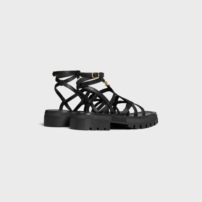 Celine – Clea Triomphe Strappy Sandal in Calfskin – Vegetal Tanning