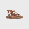Celine – Clea Triomphe Strappy Sandal in Calfskin – Vegetal Tanning