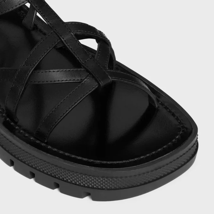 Celine – Clea Triomphe Strappy Sandal in Calfskin – Vegetal Tanning