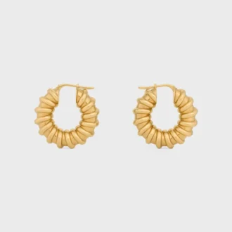 Celine Dafila Torsade Hoops in Brass with Gold Finish