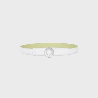 Celine Disc Buckle 25Mm in Metal & Reversible Strap 25Mm in Smooth and Grained Calfskin