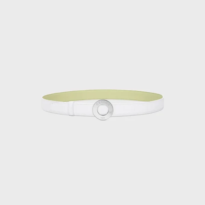 Celine Disc Buckle 25Mm in Metal & Reversible Strap 25Mm in Smooth and Grained Calfskin Celine Disc Buckle 25Mm in Metal & Reversible Strap 25Mm in Smooth and Grained Calfskin