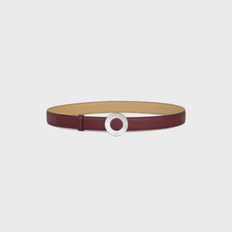 Celine Disc Buckle 25Mm in Metal & Reversible Strap 25Mm in Smooth and Grained Calfskin