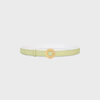 Celine Disc Buckle 25Mm in Metal & Reversible Strap 25Mm in Smooth and Grained Calfskin