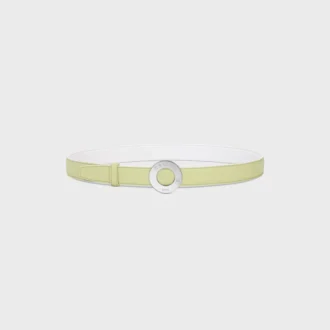 Celine Disc Buckle 25Mm in Metal & Reversible Strap 25Mm in Smooth and Grained Calfskin