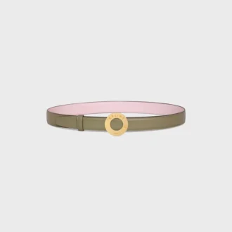 Celine Disc Buckle 25Mm in Metal & Reversible Strap 25Mm in Taurillon