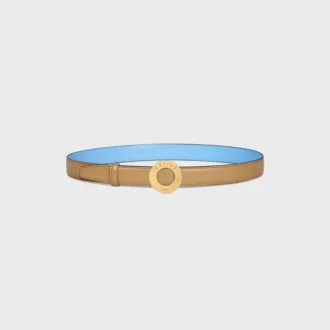 Celine Disc Buckle 25Mm in Metal & Reversible Strap 25Mm in Taurillon