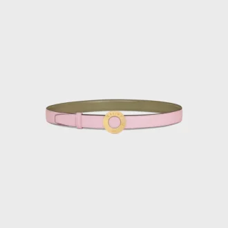 Celine Disc Buckle 25Mm in Metal & Reversible Strap 25Mm in Taurillon