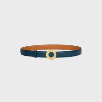 Celine Disc Buckle 25Mm in Metal & Reversible Strap 25Mm in Taurillon and Natural Calfskin