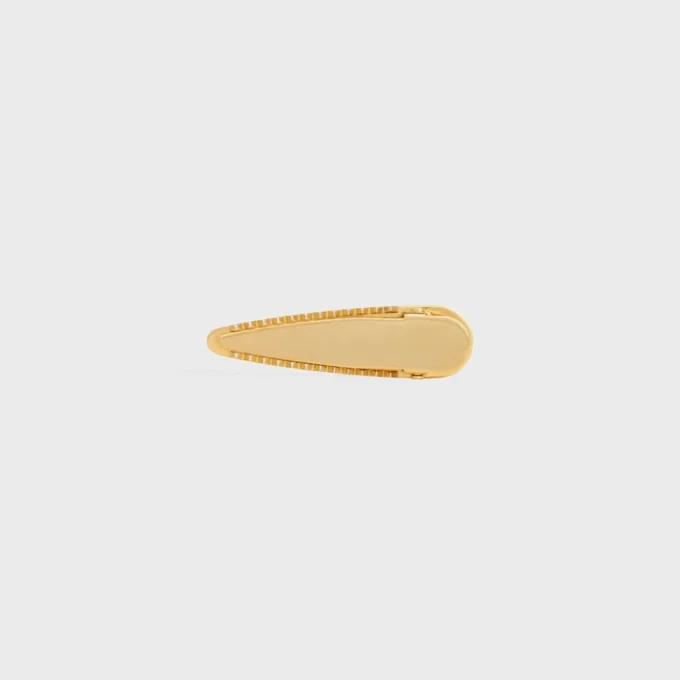 Celine Hair Clip in Brass with Gold Finish, Steel and Zamak