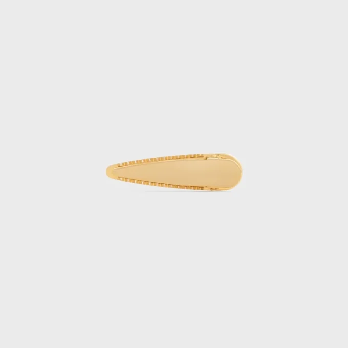 Celine Hair Clip in Brass with Gold Finish, Steel and Zamak