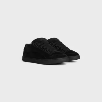 Celine Huntington Low Lace-Up Sneaker in Suede Calfskin and Mesh