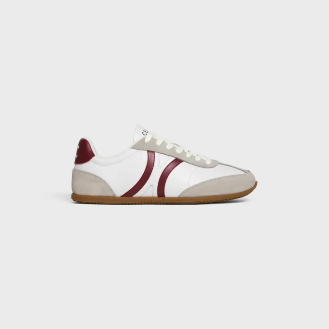 Celine Jogger Low Lace-Up Sneaker in Calfskin & Suede Calfskin