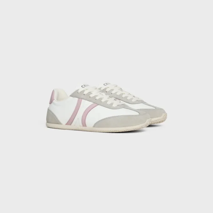 Celine Jogger Low Lace-Up Sneaker in Calfskin & Suede Calfskin