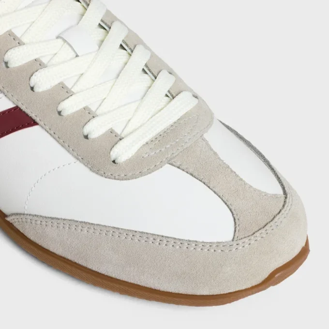 Celine Jogger Low Lace-Up Sneaker in Calfskin & Suede Calfskin