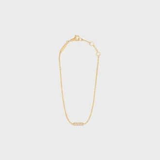 Celine Line Bracelet in Yellow Gold and Diamonds