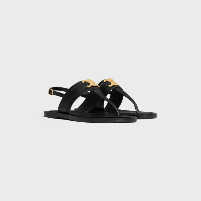 Celine Lympia Triomphe Thong in Calfskin Celine Lympia Triomphe Thong in Calfskin