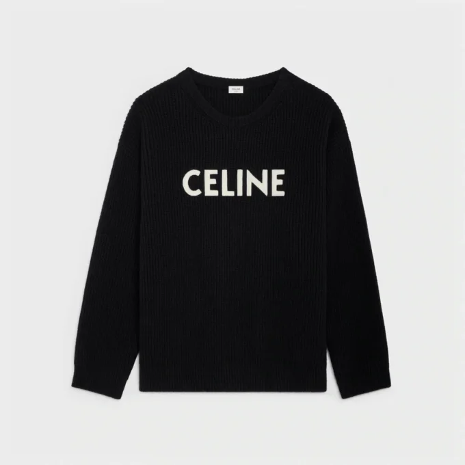 Celine Oversized Sweater in Ribbed Wool Celine Oversized Sweater in Ribbed Wool