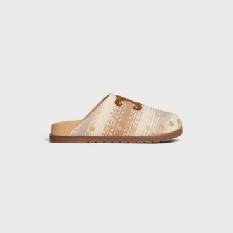 Celine Pitea Clog in Striped Cotton Textile