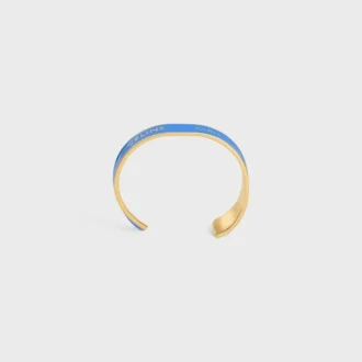Celine Ribbon Small Cuff in Enamel and Brass with Gold Finish
