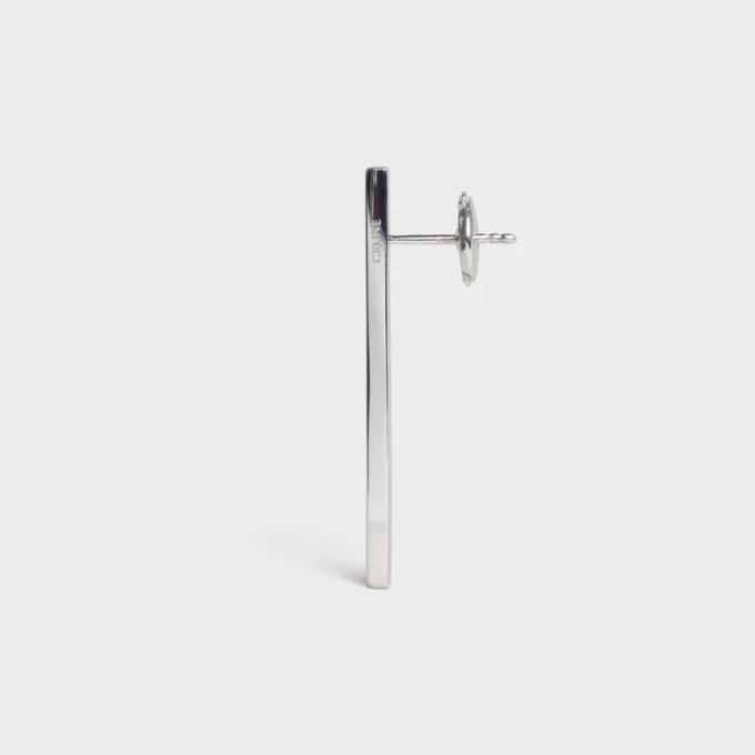 Celine Sentimental Straight Earring in White Gold and Diamond Celine Sentimental Straight Earring in White Gold and Diamond