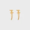 Celine Set of 2 Snap Hair Clips in Brass with Gold Finish and Steel