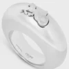 Celine Sulky Ring in Brass with Rhodium Finish