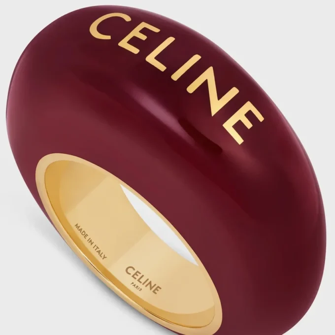 Celine Sulky Ring in Enamel and Brass with Gold Finish