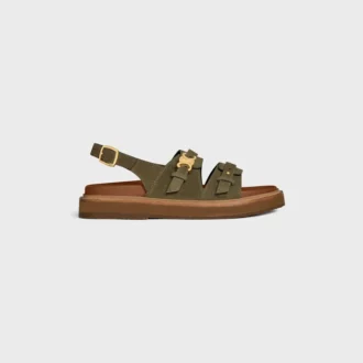 Celine – Tippi Triomphe Sandal in Suede Calfskin