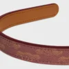 Celine Toile Triomphe Thin Headband in Lambskin and Toile Triomphe