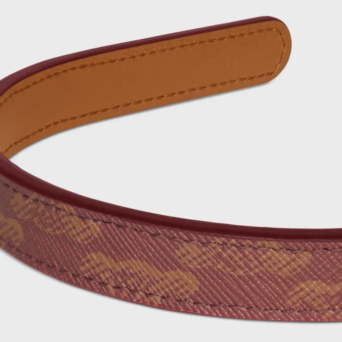 Celine Toile Triomphe Thin Headband in Lambskin and Toile Triomphe