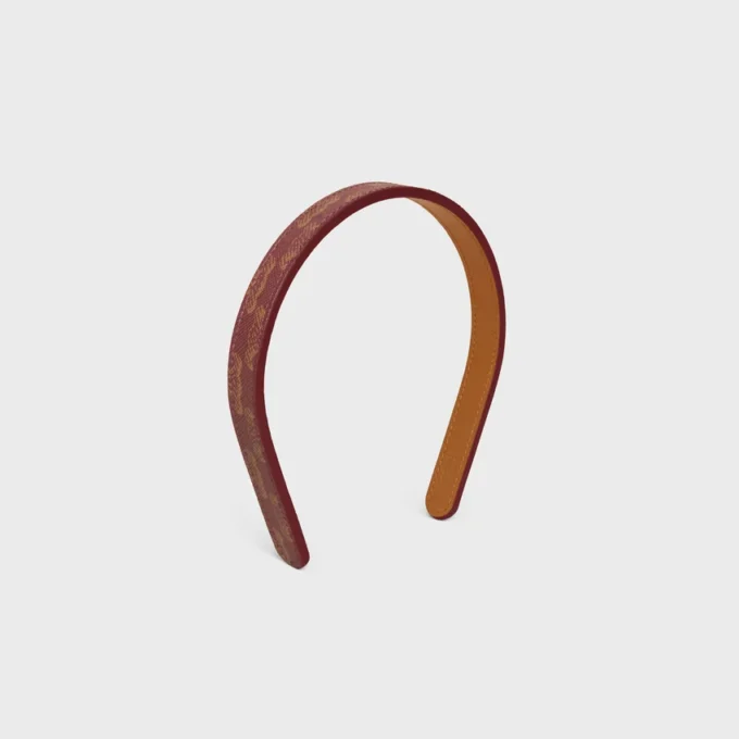 Celine Toile Triomphe Thin Headband in Lambskin and Toile Triomphe