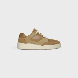 Celine Trainer Ct-09 Low Lace-Up Sneaker in Suede Calfskin and Mesh