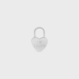 Charms Heart Padlock in Brass with Rhodium Finish