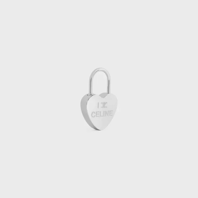 Charms Heart Padlock in Brass with Rhodium Finish Charms Heart Padlock in Brass with Rhodium Finish